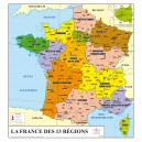Carte de France physique et administrative 13 Nouvelles Régions