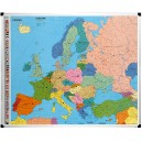 Carte de l'Europe plastifiée magnétique 124x103 cm