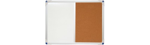 Affichage mixte : blanc effaçable à sec et liège