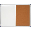 Affichage mixte : blanc effaçable à sec et liège - 60x45 cm